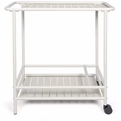 Desserte de jardin 61 x 42cm blanc GS163C Livoo Idéale pour préparer des repas en plein air grâce à son plateau supérieur de  ...