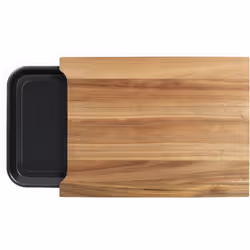 Planche à découper bois 36.5x27.5cm + bac récupérateur Livoo MES155
