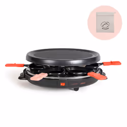 Appareil à raclette DOC307 de Livoo Grille de cuisson amovible pour griller des aliments. Cuisson parfaite grâce au thermosta ...