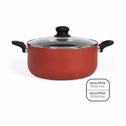 Cocotte en aluminium avec revêtement antiadhésif, pour une cuisson facile de tous types d'aliments sans ajout de matière gras ...