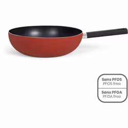 Livoo - poêle wok aluminium 32cm rouge - mep156r