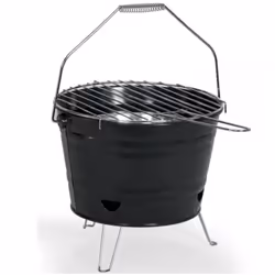 Barbecue à charbon portable DOC327N de Livoo. Petit format léger pesant moins de 1,5 kg, facile à transporter grâce à sa form ...