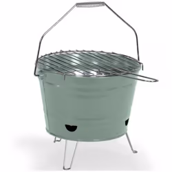 Barbecue à charbon DOC327V de Livoo. Petit format léger pesant moins de 1.5 kg, facile à transporter grâce à sa forme seau av ...