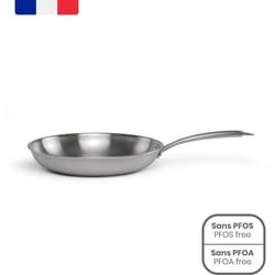 Poêle Acier inoxydable 18/10 Triply Brigade 20 cm - LIVOO - MEP157 - Tous feux dont induction - Made in France