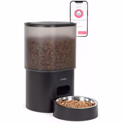 Distributeur de croquettes automatique PET106 de Livoo. Idéal pour nourrir les animaux même à distance en programmant jusqu’à ...