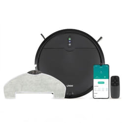Livoo - Aspirateur robot laveur connecté DOH145 wash'up - 1000 Pa - 70 min - 2 réservoirs - Noir