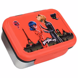 Miraculous Boite Goûter Inox Votre enfant sera ravie de posséder cette boîte à goûter à l'effigie de LADYBUG de la série anim ...