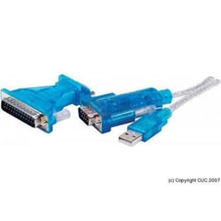 DACOMEX Adaptateur USB 1.1/Série RS-232 DB9+DB25 e
