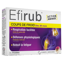 3C Pharma Efirub Coups de Froid Goût Ananas 16 Sachets