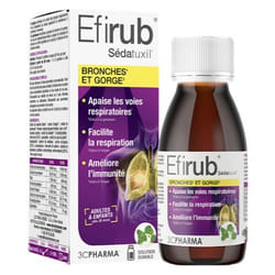 3C Pharma Efirub Sédatuxil Bronches et Gorge Sirop 125 ml