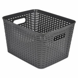 Paris Prix Panière à linge - Effet tressé - 13 L - Gris