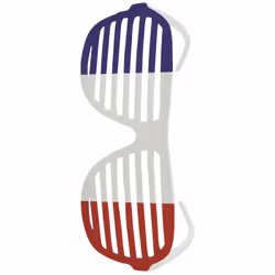 Rubie's Lunettes Rayées Bleu/Blanc/Rouge, unisexe, 14 an(s), Plastique, Bleu, 180 mm, 40 mm