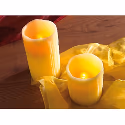 Bougie LED - LUNARTEC - Set de 2 - 10 cm et 15 cm - Capteur de souffle - Jaune