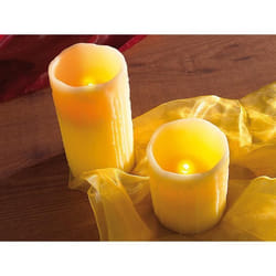 Bougie LED - LUNARTEC - Set de 2 - 10 cm et 15 cm - Capteur de souffle - Jaune