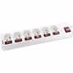 Multiprise parafoudre avec interrupteurs indépendants 6 ports - Blanc