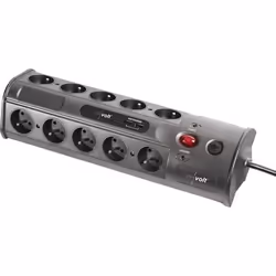 Multiprise multimédia - Revolt - 10 prises - 2 ports USB - Protection contre surtension - Intérieur