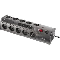 Multiprise multimédia - Revolt - 10 prises - 2 ports USB - Protection contre surtension - Intérieur