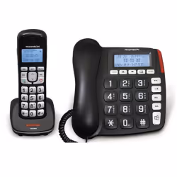 Thomson Serea Combi, Téléphone analog/dect, 150 entrées, Identification de l'appelant, Noir