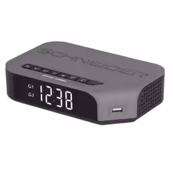 ​SCHNEIDER CONSUMER Schneider SC310ACL - Radio Despertador, Color Gris, Réveil numérique, Gris, LED, 188 mm, 49 mm, 125 mm
