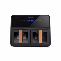 AMSTA - AMDF9ADVB - Friteuse sans huile Airfryer 9L - Double cuve - Ecran digital - Minuterie - Arrêt auto - 9 programmes