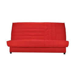 Beija Banquette clic-clac 3 places - Comfort bultex - l 192 x p 95 cm - Tissu rouge