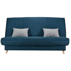 BULTEX Clic clac MONA 3 places - Tissu Bleu - L 192 x P 95 x H 101