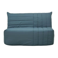 Banquette bz 2 places becci - Tissu bleu de prusse - Matelas Bultex - L142 x P101 x H95cm - Fabrication française - gruhier