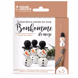 Graines Créatives Suspensions Perles Bonhomme de Neige
