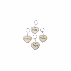PW International 10 Porte-Clefs Parents, Beige, Bois, Métal, 14 an(s), Unisexe, En trois pièces ou plus, Chine
