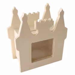 Tirelire - PW International - Château - Bois brut - 9.5x10.5x5 cm - Personnalisable