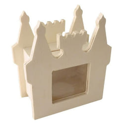 Tirelire - PW International - Château - Bois brut - 9.5x10.5x5 cm - Personnalisable