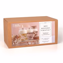 Kit DIY bougie - Graine Creative - Mes bougies Cristal - 3 pcs - Multicolore - Blanc