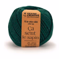 Graines Creatives Coton pour macramé Ã¸ 2,5 mm - Vert foncé