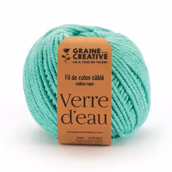 Coton pour macramé ø 25 mm x 80 m - vert deau