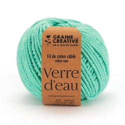Coton pour macramé ø 25 mm x 80 m - vert deau