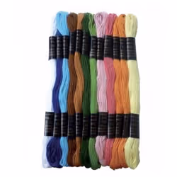Fils pour bracelets brésiliens - Naturel - 12 échevettes - 100% coton - 7 mètres - 12 coloris assortis