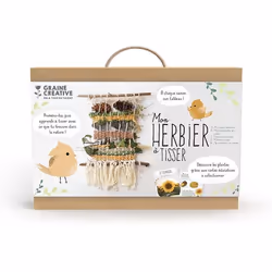 Kit de Métier à Tisser - Graine Créative - Mon Herbier à tisser - Beige et blanc - Pour Enfant - Avancé