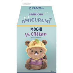 Kit Crochet Amigurumi - Graine Créative - Mochi le Castor - 13 cm - Création facile - Amigurumi mignon