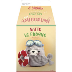 Kit Crochet Amigurumi - Graine Créative - Natoo le Phoque - 13 cm - Création facile - Mignon et amusant