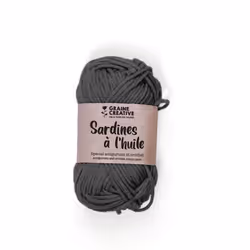 Fil de coton Amigurumi Gris foncé Sardines à lhuile