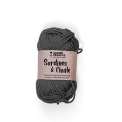 Fil de coton Amigurumi Gris foncé Sardines à lhuile