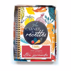 Coffret de recettes - Mon carnet de recettes gourmandes - Multicolore - 200 pages - 15 x 20 cm - Mixte