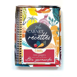 Coffret de recettes - Mon carnet de recettes gourmandes - Multicolore - 200 pages - 15 x 20 cm - Mixte