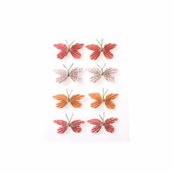 PW International Autocollants 3D Papillons Rouges, 14 an(s), Papier, Multicolore, 8 pièce(s)