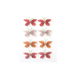 PW International Autocollants 3D Papillons Rouges