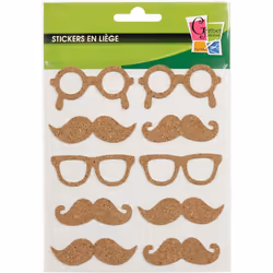 Stickers liège Moustache 10 pièces