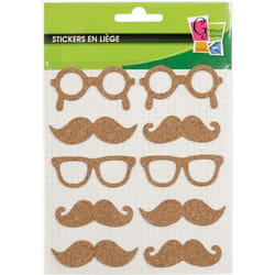Stickers liège Moustache 10 pièces