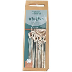 Kit DIY macramé - GRAINE CREATIVE - Coquillage - Écru - 22 x 55 cm - 70 m de fil de coton recyclé