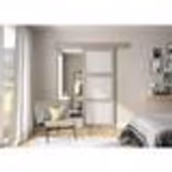 OPTIMUM - Kit porte coulissante 3 carreaux + rail + bandeau Vérone - H.204 x L.83 x P.4 cm - Chêne taupe