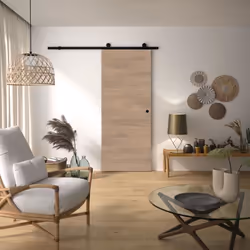 Kit Porte Coulissante - OPTIMUM - RIO + RAAP NO - H 204 x 83 x 36 cm Acier Coloris noir Installation rapide